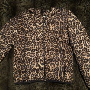 Leopard print tna packable puffer